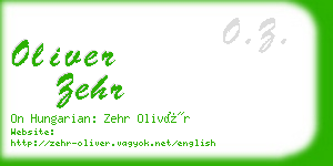 oliver zehr business card